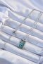 316L Steel Chain Silver Color Zircon Stone Blue Marble Patterned Crown Model Tarot Necklace - 2