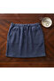 Navy Blue Jersey Mini Skirt with Drawstring Waist - 2
