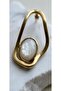 Asymmetrical Formed Stone Steel Earrings - 3