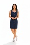 Square Neck Button Dress - 2