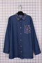 Women's Plus Size Shirt Lapel Collar Pocket Leopard Stone Long Sleeve Mom Denim Shirt - 2