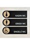 Disabled Wc Direction Sign for Women and Men 30 X 9 cm Matte Black Plexiglass Beige Matte Icon Laser Engraved