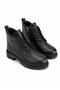 Winter Women's Black Waterproof Boots with Ties and Zipper and Orthopedic Soles