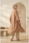 Muslin Fabric Buttoned Striped Tunic 0342-10 Milk Coffee - 4