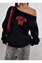 Brooklyn 98 Printed Oversized Women's Boat Neck Sweatshirt