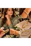 Luxurious Elegant Gold Gold-Plated Pink Gray Pearlescent Enamel Flower Motif Stone Bracelet Women's Bracelet Bracelet