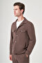 Brown Berber Collar Knitted Elastic Waist 6 Drop Slim Fit Unlined Flexible Suit 1001260177 - 2