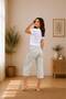 2-Piece Women's 100% Cotton Patterned Capri Pajama Bottoms (2 Pcs) - 6