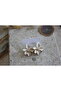 Cream Enamel Flower Model Earrings - 2