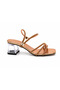 Beach Strip Stone Ankle Wrap Medium Size Transparent Heel Elegant Women's Slippers & Sandals - 4