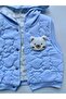Baby Boy Hooded Vest Teddy Bear Set - 100% Cotton - 2