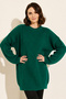 Self-Patterned Knitwear Tunic R4444 Emerald Green