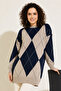 Baklava Patterned Knitwear R7179 Navy Blue - 2