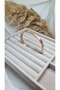 Women's Rose Gold Color Written Thin Cuff Bracelet