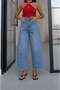 Blue Double-Stitched Mom Jeans - 4