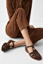 Layla Women's Genuine Leather Sandals - Brown Suede - 7