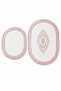 Lace 2-Piece Non-Slip Leather-Based Oval Bath Mat with Tassels Washable Bath Set Regio - 2