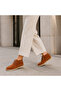 Genuine Leather Tan Women's Boots with Laces, Warm Lining, Non-Slip Rubber Sole - 6