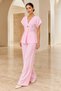 Women's Single Button Tie-Waist Linen Look Wide-Leg Pants Two-Piece Set - Pink - 4