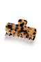 Beige Leopard Patterned Bone Acetate Hair Clip - 2