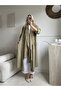 Khaki tasseled 100% cotton standard size 38-48 women's kaftan - 5