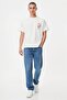 Men Crew Neck Short Sleeve Brand Logo T-Shirt, White - 5