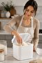 Masal Storage Container White 10 Liter Flour and Legume Storage Container with Lid Food Organizer Vp-037 - 7