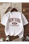 Boy's 3-Pack Summer Los Angeles New York Combed Cotton T-Shirt (Baby Blue-Black-White) - 3