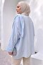 Shoulder Shawl Detailed Tunic Y0156 - Baby Blue - 4