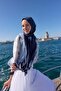 شال حرير كوبرا باللون الأزرق الداكن - 4