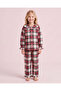 Girls Red Checked Flannel Pyjama Set