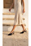 Women's Black Elegant Pointed Toe Open Back Buckle Casual Low Heel Shoes - 7