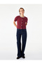 Short Sleeve Crew Neck Jewel Buttoned Stone Embroidered Knitwear Cardigan
