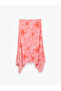Asymmetrical Cut Floral Long Tulle Skirt with Stone Detail - 2