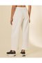 Women Ivory Contrast Waist Active Pants - 3