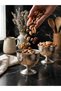 6 Pieces of Snack Bowl & Turkish Delight Bowl with Tattoo-Patterned Silver Metal Legs and Presentation Bowl - 2