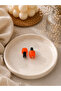 Handmade Murano Glass Orange Nail Polish Beads (2 Pieces) - 2