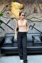 Women's Classic Cut Regular Fit Straight Leg Fabric Trousers Sun426 - 4