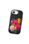 iPhone 17E Compatible Case Camera Protector Black Silicone Couple Phone Case with Floral Pattern - 3
