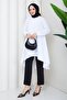 Women's Buttoned Summer White Hijab Shirt Dress - 4