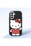 Samsung Galaxy A17 Compatible Case Camera Protector Black Silicone Couple Phone Case Kitty Pattern