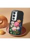 Vivo Y19S Compatible Case Camera Protector Black Silicone Couple Phone Case with Floral Pattern - 2