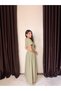 Women's Crew Neck Pleated Dress - 5