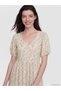 Alita city: standout v-neck floral bubble sleeve tiered dress - 3