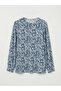 Nevavm Oval Collar Patterned Blouse with a Difference - 5
