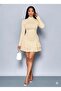 Women's Long Sleeve Turtleneck Mini Ruffle Sandy Dress