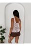 V-Neck Sleeveless Lined Transparent Stylish Lace Blouse Undershirt - 2