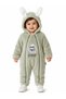 Sweet Rabbit Embroidered Welsoft Plush Hooded Zippered Winter Unisex Baby Romper