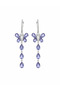Special Series Zircon Stone Lilac Dangle Butterfly Earrings - 2
