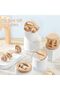 5 Pcs Wooden Montessori Toys for Baby,Wooden Rattle for Baby 3-12 months,with Bells,Rolling Rattles&Push Car,Montessori Wood Toys for Newborns Infant Boys and Girls Gifts - 4